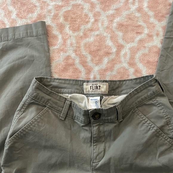 Old Navy flirt khaki pants. Size 0 short worn once. - Picture 3 of 3